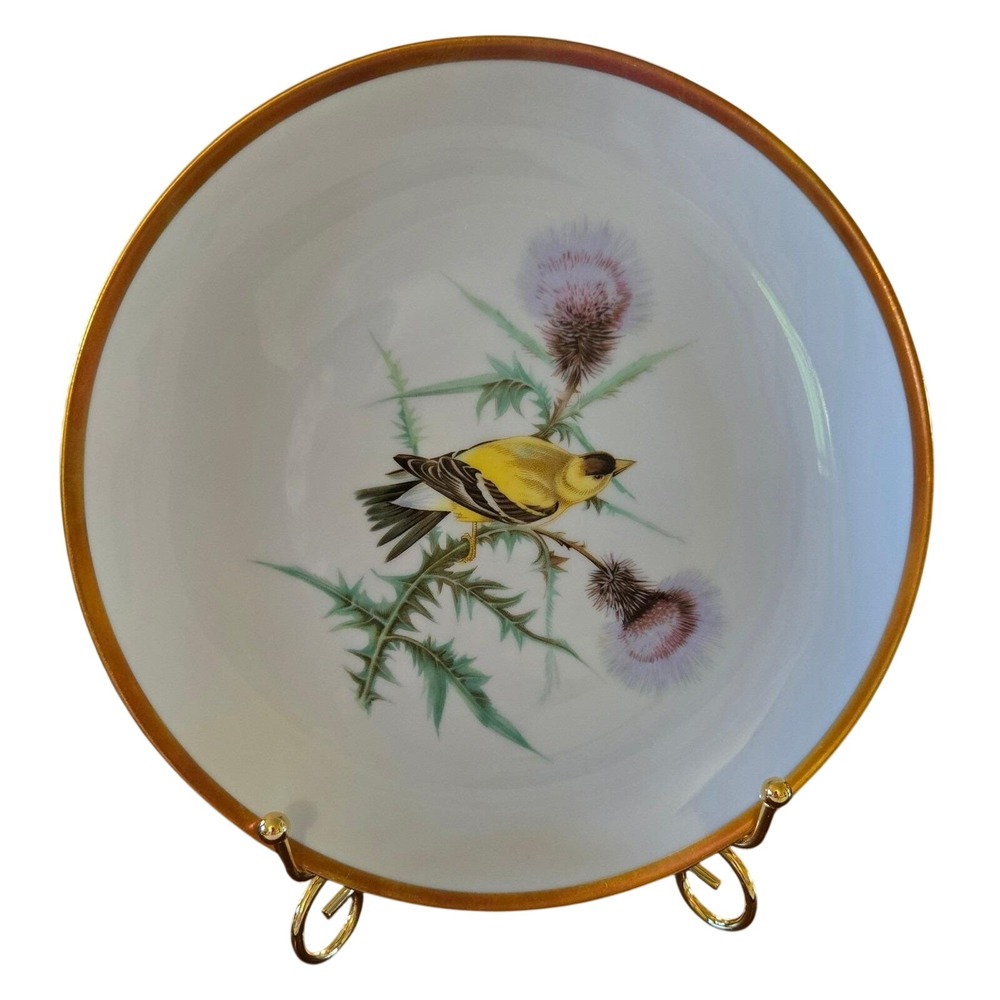Hutschenreuther Selb Goldfinch Audubon Plate Bavaria Germany Pasco Porcelain 8"
